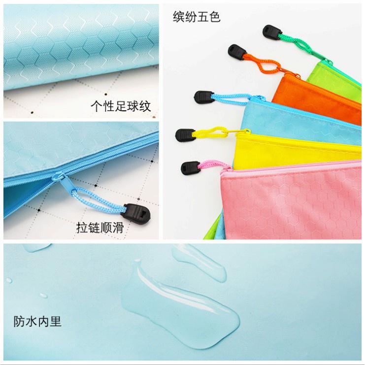 加厚足球紋拉鍊文件 A4/A5/A6文件資料袋 文件分類袋檔案袋 防水加厚帆布拉鍊袋資料袋 學生檔案文具袋-細節圖5