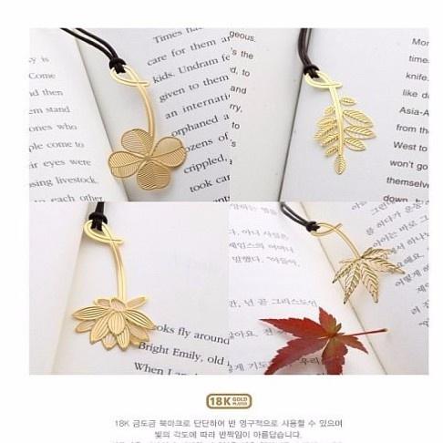 淡雅清新花草物語書簽 花草物語書簽 韓國植物書籤  金屬書簽 創意禮物 文具用品-細節圖2