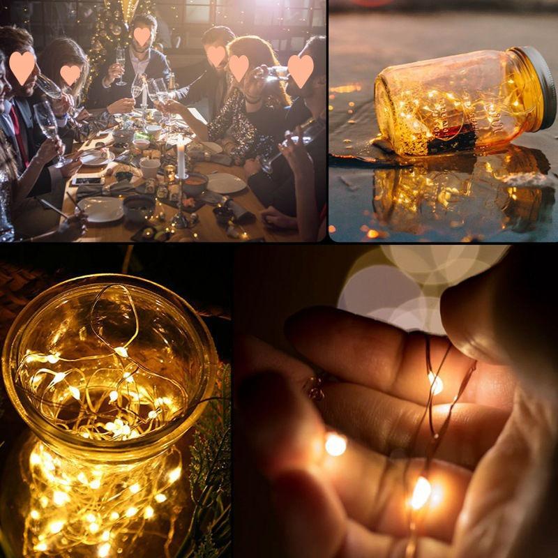 LED太陽能銅線燈串 太陽能銅線燈 庭院燈 裝飾燈 聖誕裝飾燈 庭院銅線燈串 節日裝飾串燈 8模式22米200燈串-細節圖2