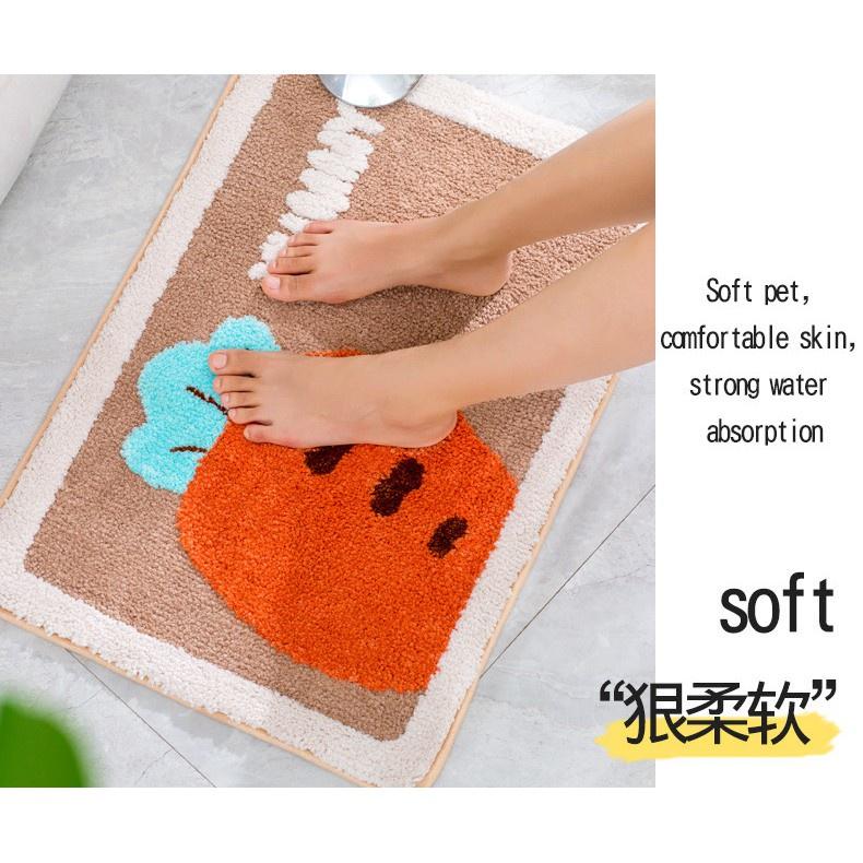 加厚植絨吸水地墊 可機洗 吸水地墊 客廳地墊 恐龍動物水果地墊 兒童地墊 浴室防滑墊 吸水卡通日韓地墊-細節圖4