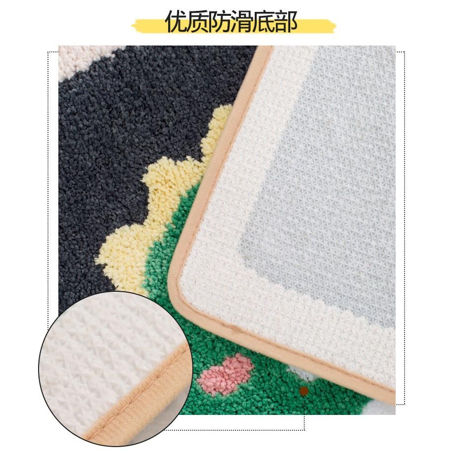 加厚植絨吸水地墊 可機洗 吸水地墊 客廳地墊 恐龍動物水果地墊 兒童地墊 浴室防滑墊 吸水卡通日韓地墊-細節圖5