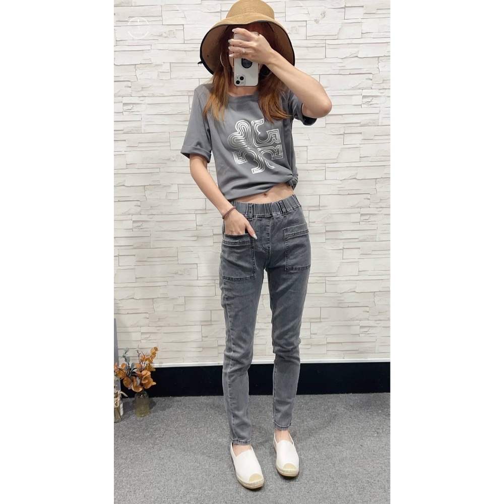 🏵️#10847 「煙灰洗色 貼袋單寧」🏵️ 強力推薦❤️-細節圖4