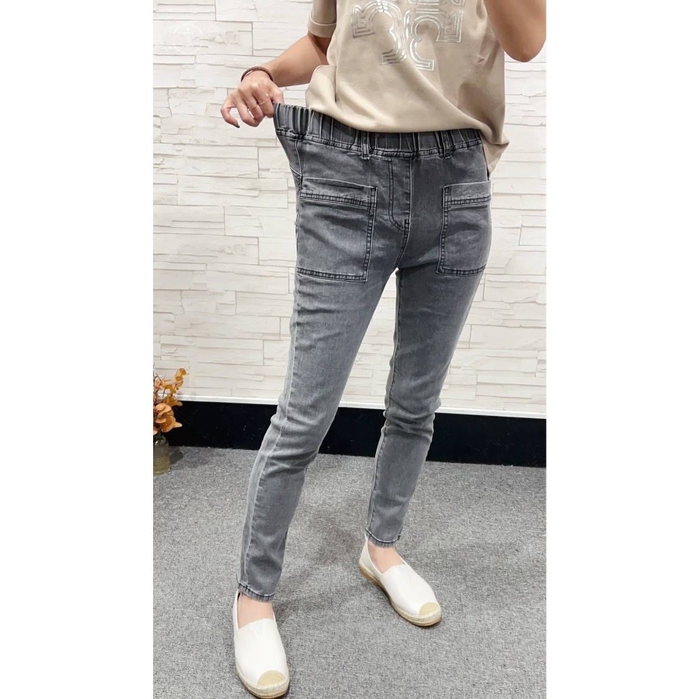 🏵️#10847 「煙灰洗色 貼袋單寧」🏵️ 強力推薦❤️-細節圖6