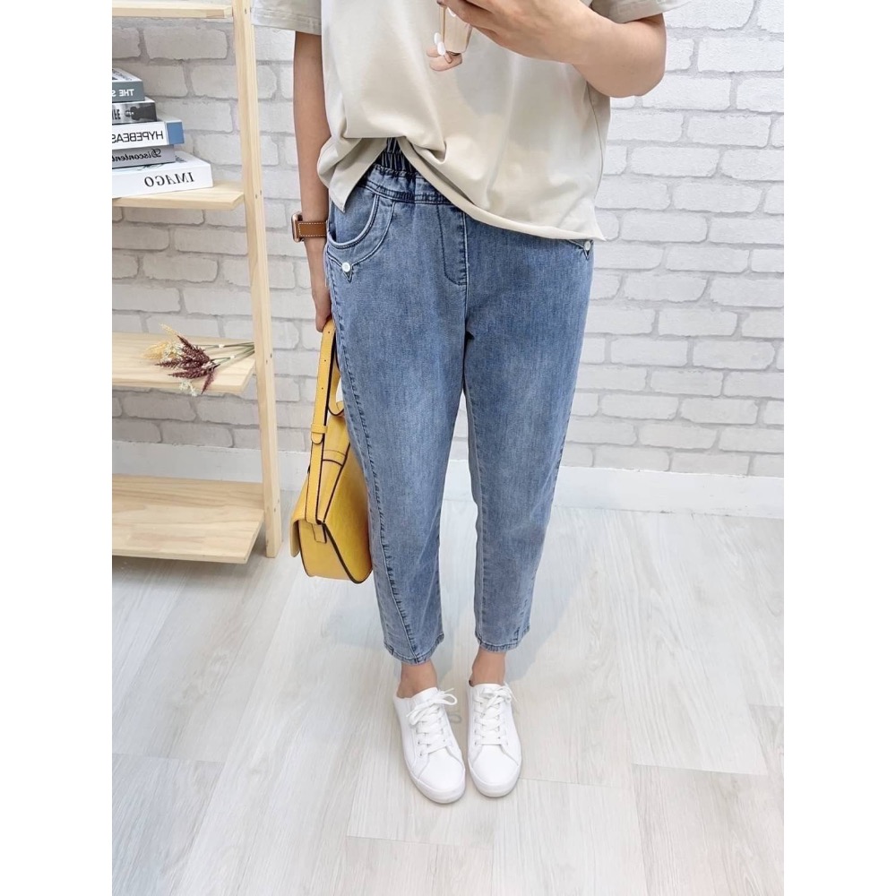 💝 #7333  鬆緊3D九分褲 💝 神級牛仔褲 🎉🎉-細節圖5