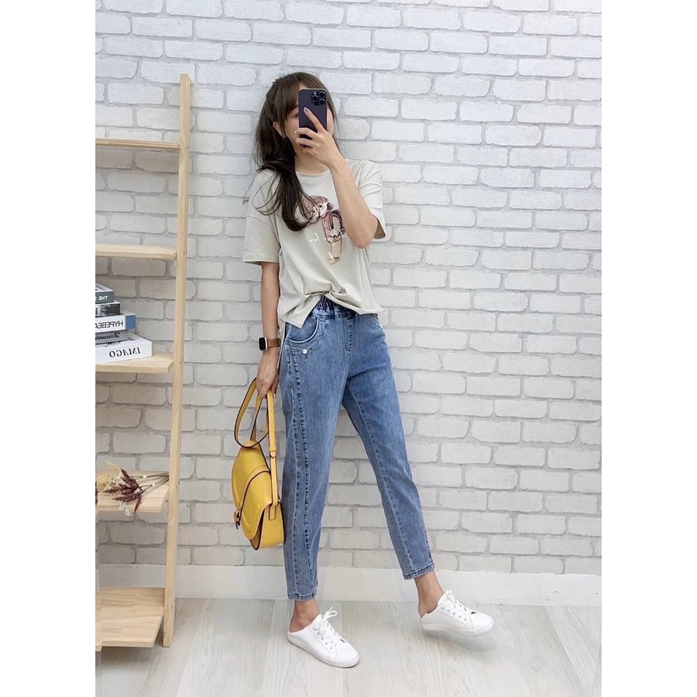 💝 #7333  鬆緊3D九分褲 💝 神級牛仔褲 🎉🎉-細節圖7