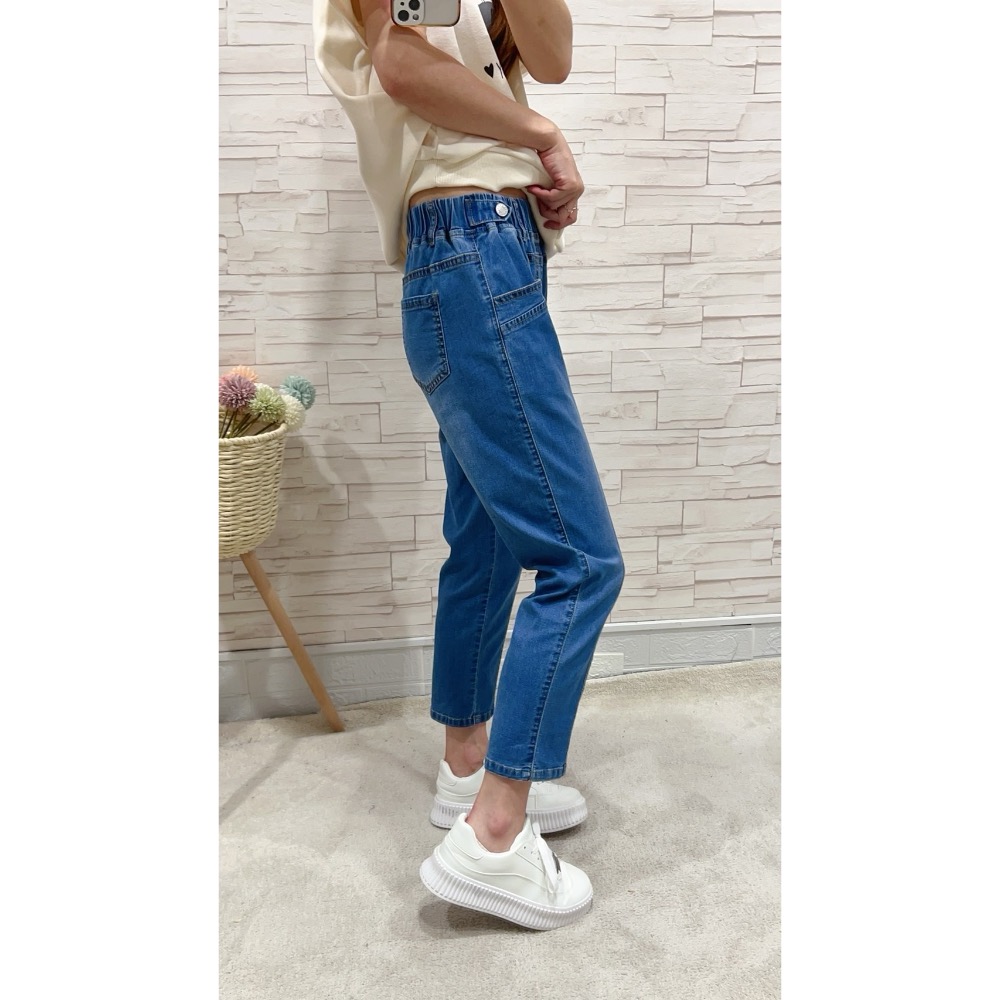 ✴️#5519✴️ 「腰兩釦車線彈力七分單寧」✴️-細節圖6