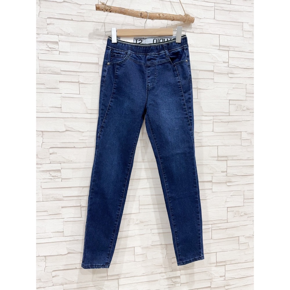 ✴️#5552 ✴️「腰織帶好瘦深藍單寧」  ✴️ 穿起來真的很瘦好瘦 ✴️磅數足啊✴️-細節圖2