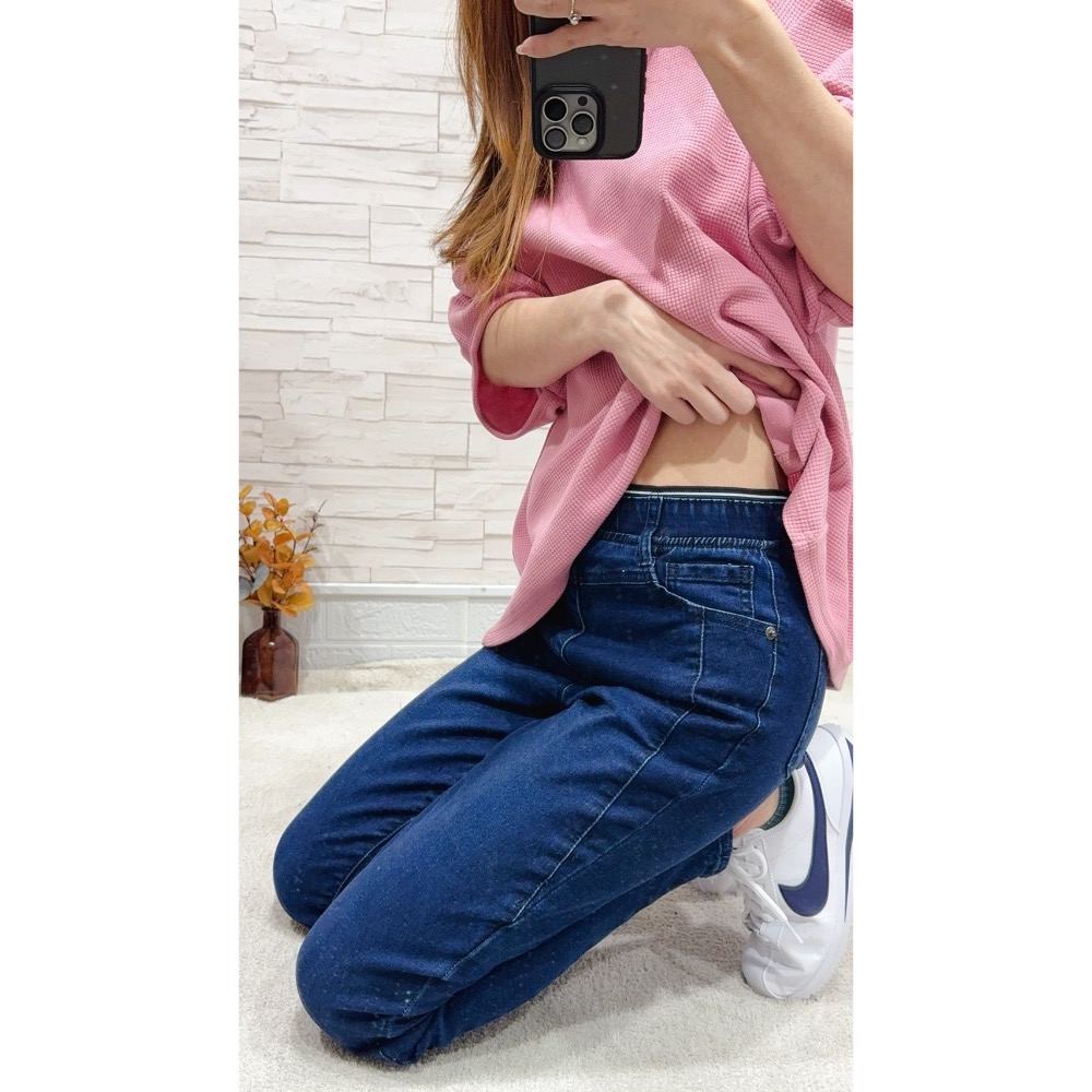 ✴️#5552 ✴️「腰織帶好瘦深藍單寧」  ✴️ 穿起來真的很瘦好瘦 ✴️磅數足啊✴️-細節圖8