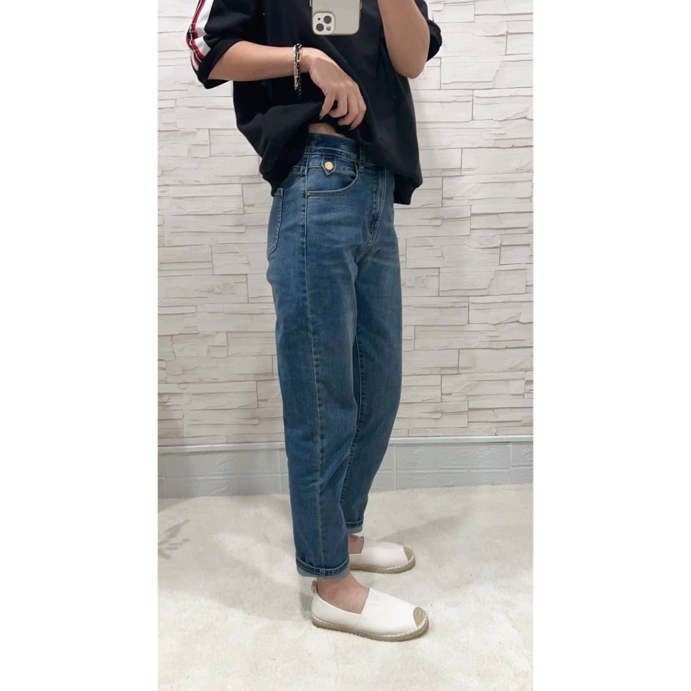 ✴️現貨✴️#330050 ❤️「 一釦 復古刷色單寧 」  ❤️✴️E.O.N & 第六元素聯名系列✴️-細節圖2