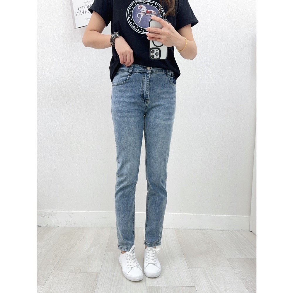 ✴️現貨✴️#2722  ❤️‍🔥後袋拼色直筒牛仔褲 ❤️‍🔥質感色系 ❤️‍🔥S-XL💗-細節圖5