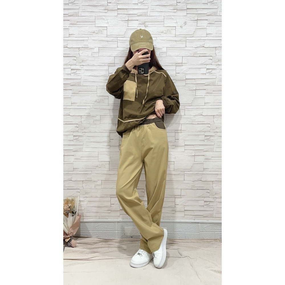 D0795 腰頭配色落地褲-細節圖2