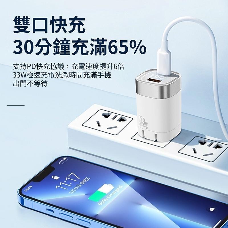 QTR⚡iPhone15充電器⚡33W 雙口快充組 iPhone快充頭 PD3.0充電器 BSMI MFI認證 充電頭-細節圖6