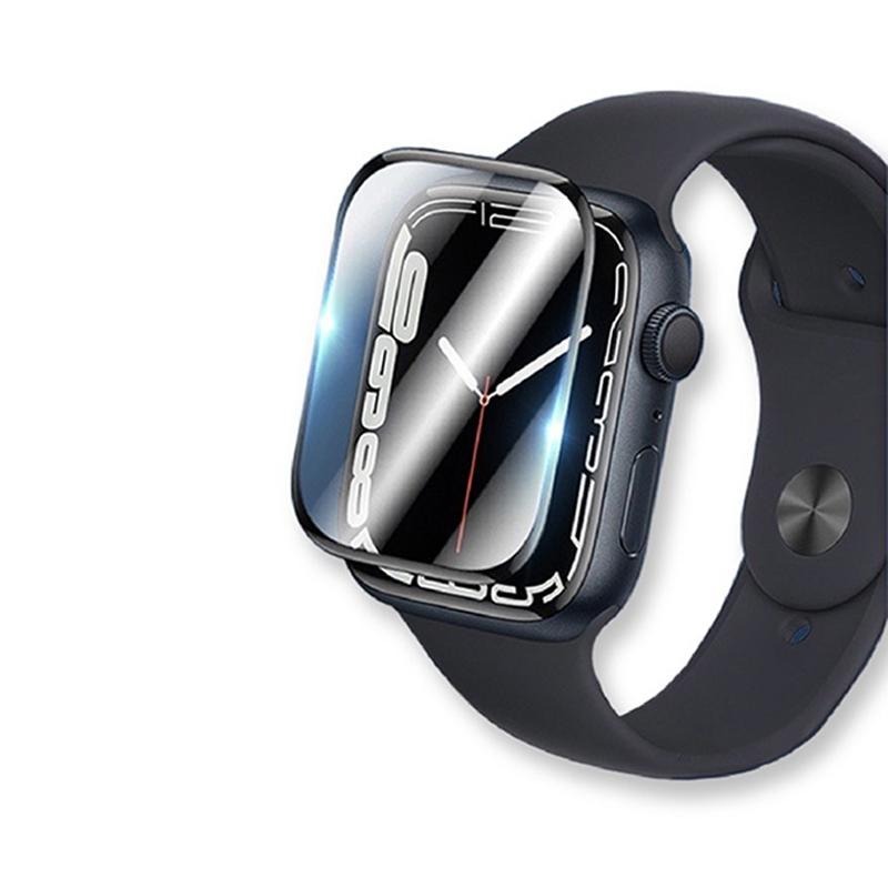 QTR💎S7現貨💎Apple Watch 保護膜 3D曲面 全膠保護貼 滿版 菲林膜 全系列  柔性微晶保護貼 手錶保護-細節圖2