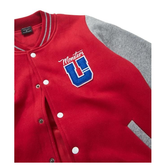 棒球外套 怪獸大學 布章 caco 穿著 怪獸大學外套 紅 紅外套 動漫 Monsters University-細節圖2
