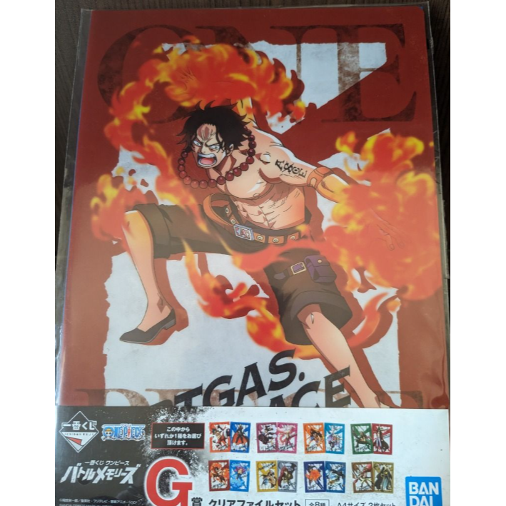 航海王 一番賞 G賞  資料夾 一番くじ ONEPIECE 戰鬥回憶錄 海賊王 鷹眼 索隆 艾斯 馬可 動漫-細節圖4