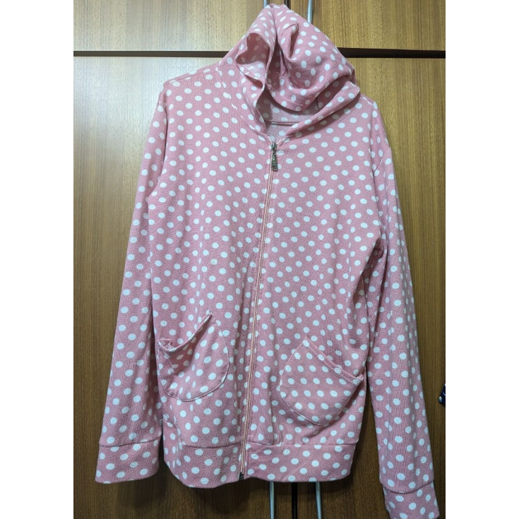 外套 淺綠色外套 粉紅色點點點外套 連帽 防曬外套 穿著 連帽外套 連帽 淺綠色 藍 檸檬黃-細節圖2