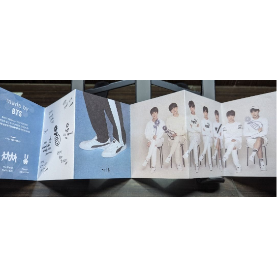 BTS 防彈少年團 puma count star 摺紙 立卡 小卡 贈 花樣年華 海報-細節圖2