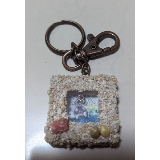 澎湖 海龜 鑰匙圈 購入 吊飾 砂石 貝殼-細節圖2