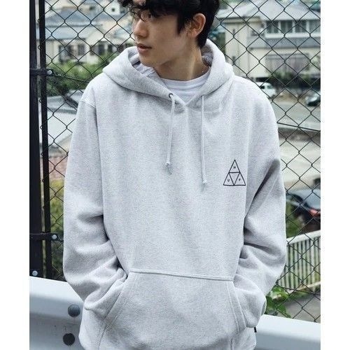 HUF TT P/O HOODIE 帽T 白灰色 M 白色 灰色 oversize 滑板-細節圖2