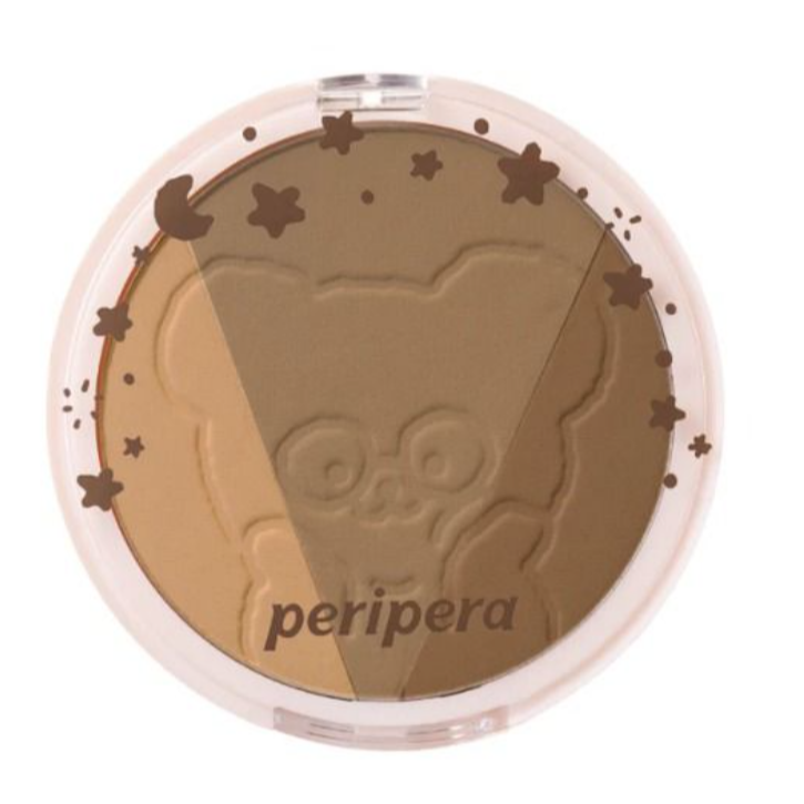 PERIPERA Ink TETEUM VER修容餅 聯名款 化妝品 V LINE 露營小熊 三色修容餅-細節圖2