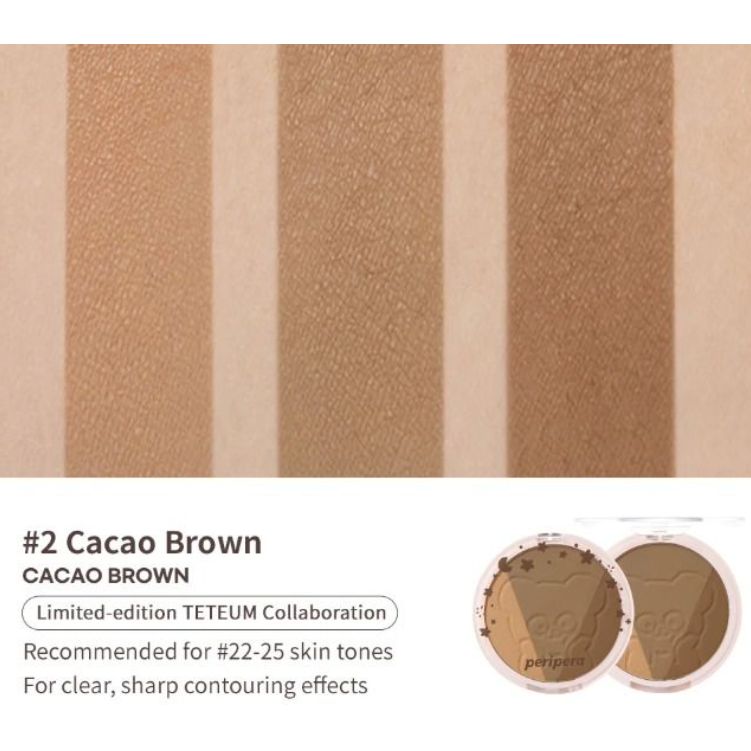 PERIPERA Ink TETEUM VER修容餅 聯名款 化妝品 V LINE 露營小熊 三色修容餅-細節圖3