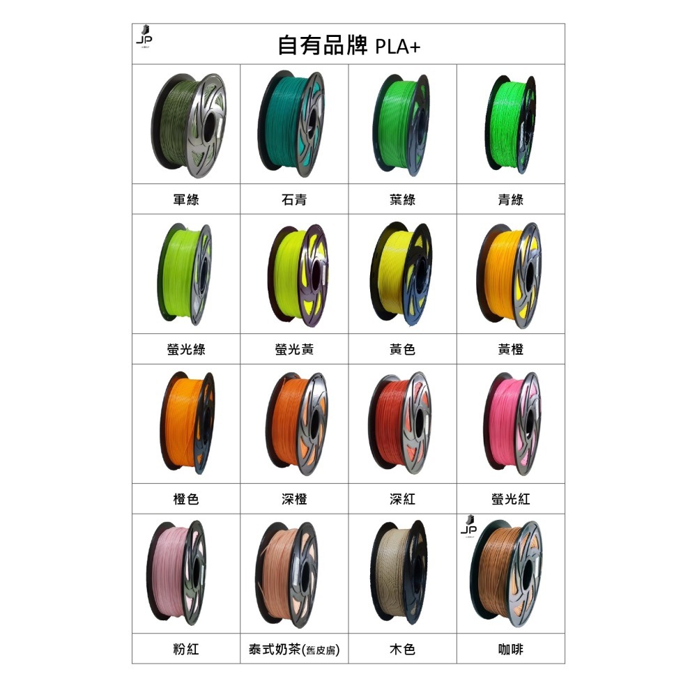 JP 開立發票 整齊收卷 3D列印耗材 PLA+ 65色 1.75mm 1KG(純料重) 3D列印線材 3d列印材料-細節圖4