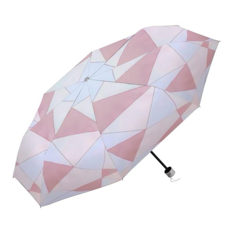 Miine 幾何圖形三折短傘 雨傘 折疊傘 兩用傘-細節圖2