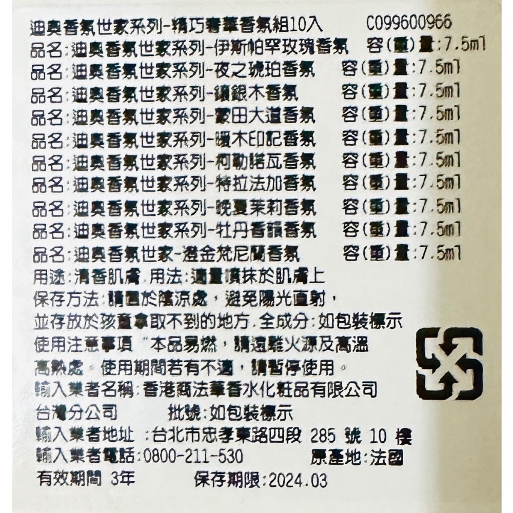 「全新品」DIOR香氛世家《精巧奢華香氛組》經典10入-細節圖3