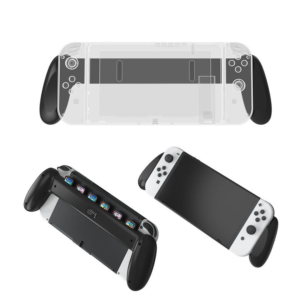 【快速出貨】 JYS原裝 Switch OLED 一體式 手柄 握把 一體式握把 KJH 主機 保護 搖桿 可收納遊戲卡-細節圖5