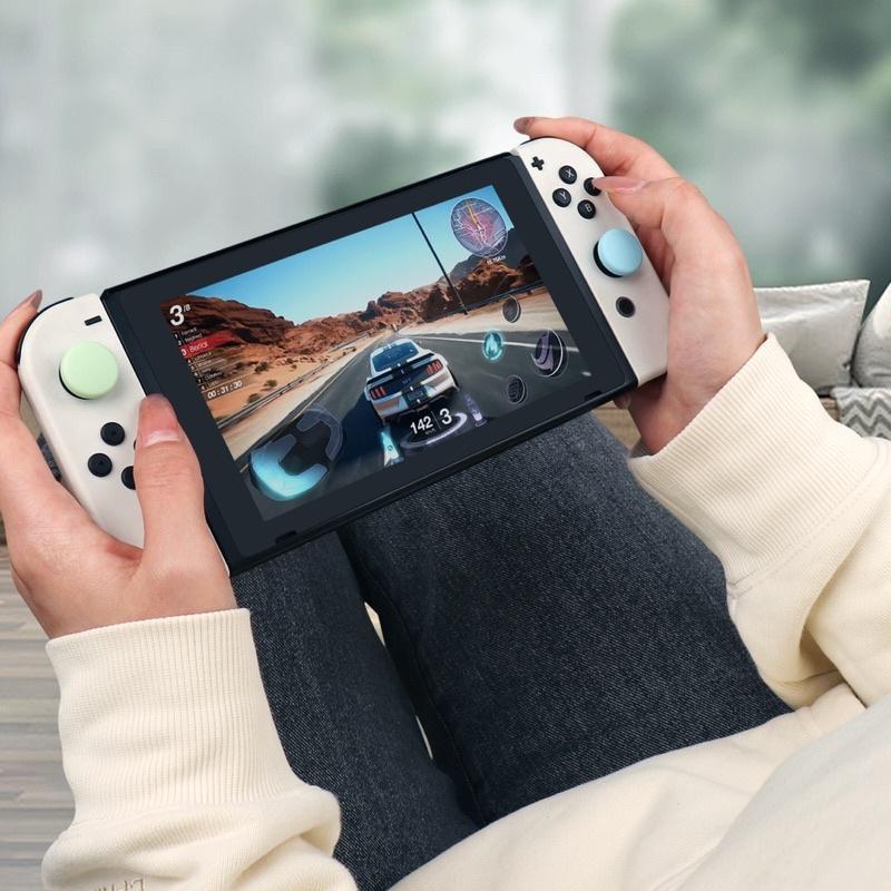【快速出貨】 Switch joy-con 純色 馬卡龍 貓爪 蘑菇頭 搖桿帽 搖桿 手把 保護套 搖桿套 親膚材質-細節圖5