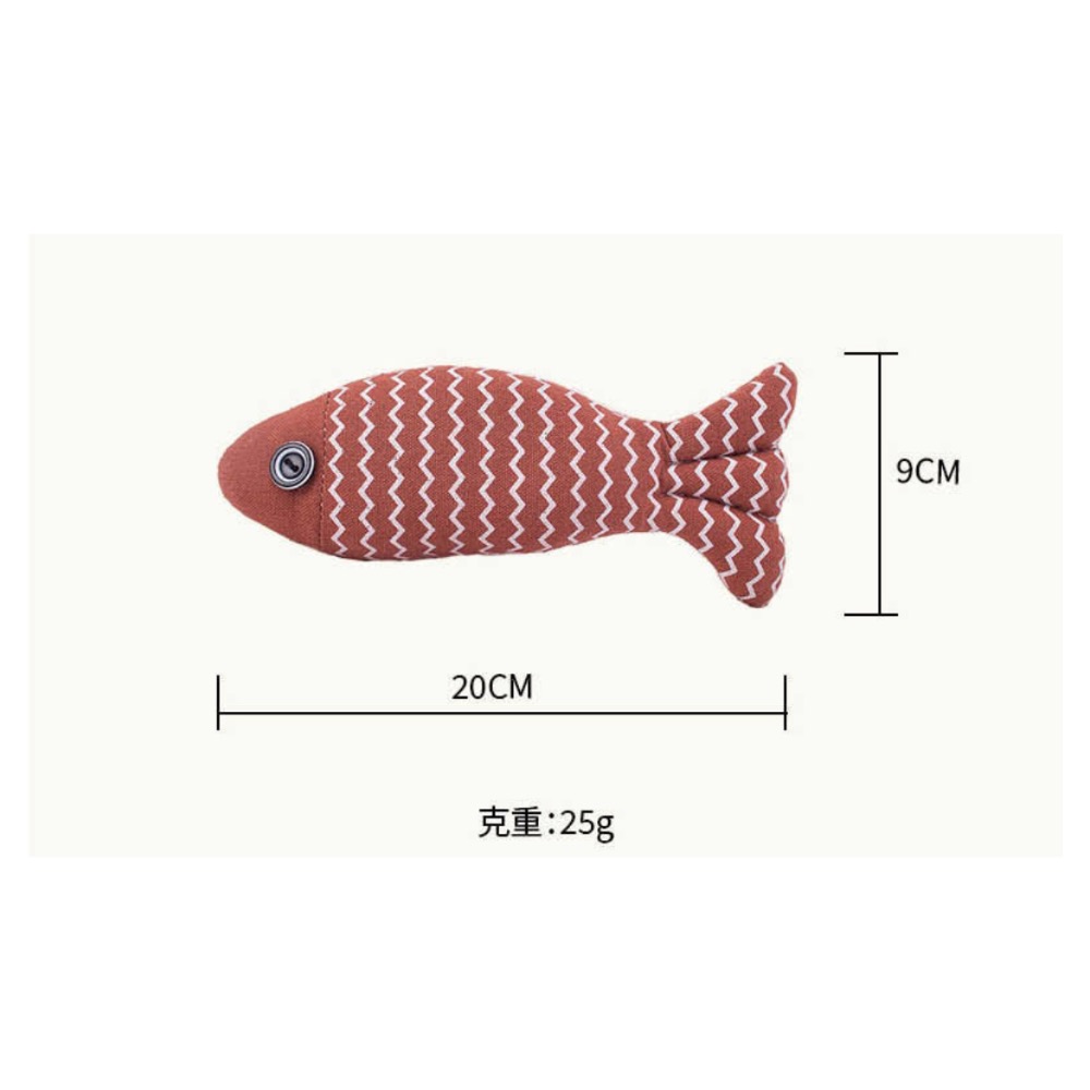 快速出貨【貓房東 CatLandlord】貓咪玩具貓薄荷棉麻布魚玩具-細節圖7