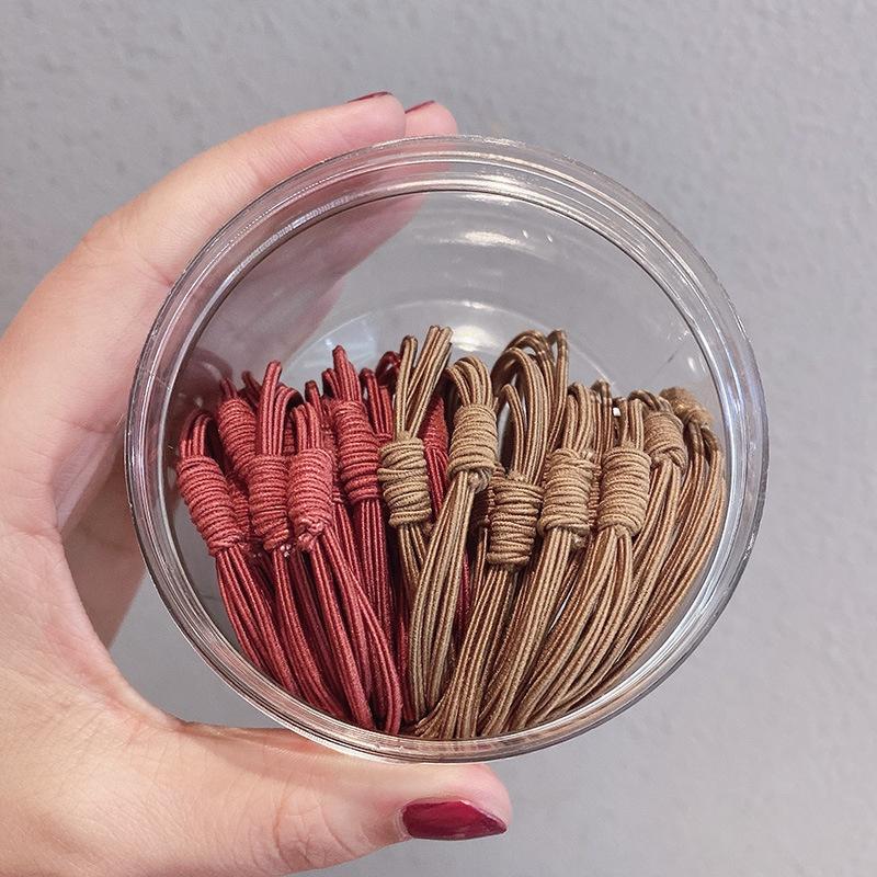 髮圈 高彈力 彩色髮圈 髮圈 髮束 髮飾 橡皮筋 髮帶 彈性髮圈 綁頭髮 紮頭髮 【袋裝20入】-細節圖3