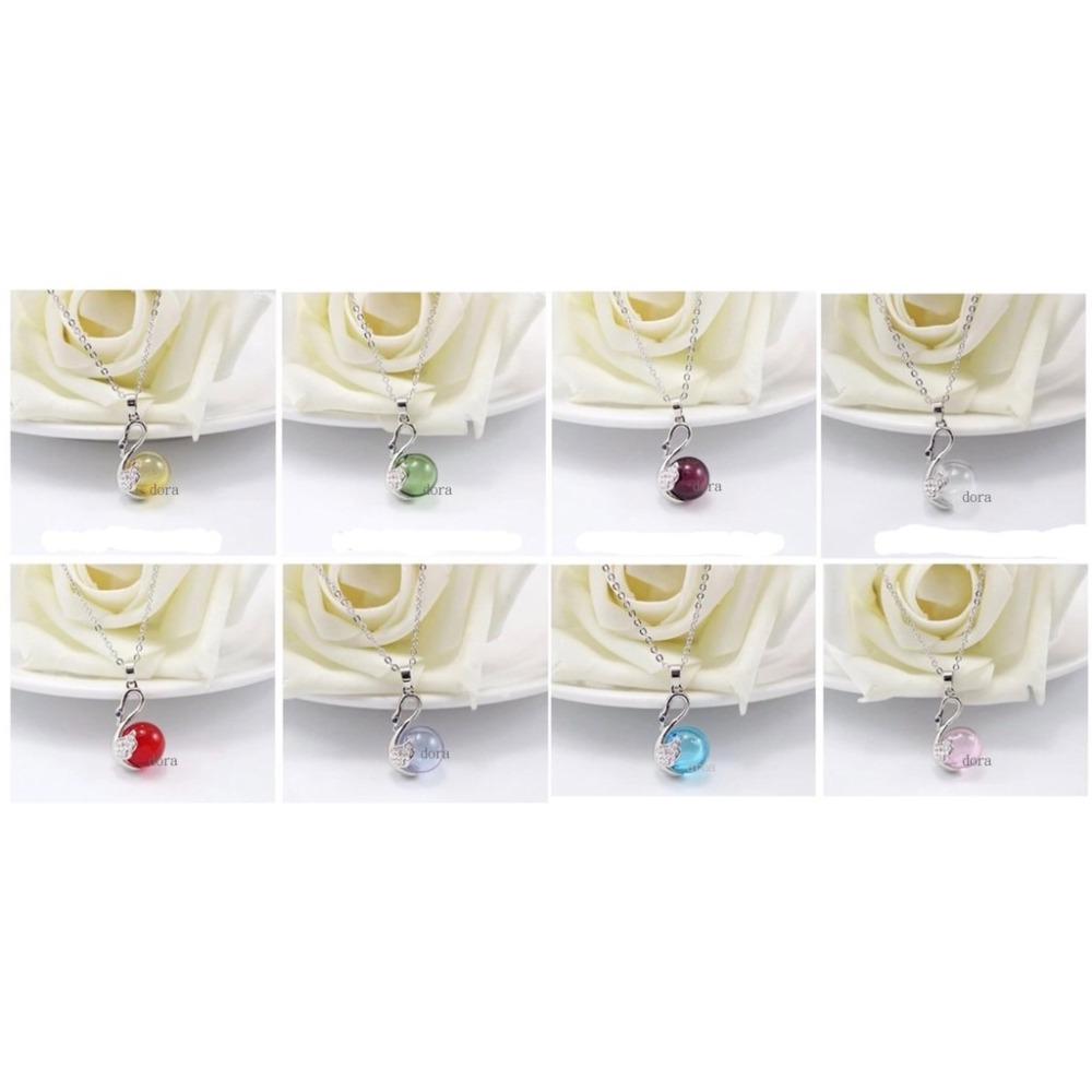 天鵝琉璃球項鍊飾品精油項鍊琉璃精油瓶項鍊 香薰瓶 聞香瓶 黃招財 粉桃花 五行開運-細節圖2