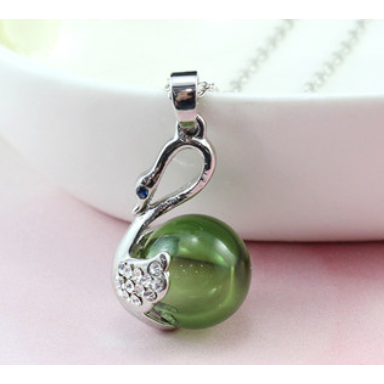 天鵝琉璃球項鍊飾品精油項鍊琉璃精油瓶項鍊 香薰瓶 聞香瓶 黃招財 粉桃花 五行開運-細節圖5