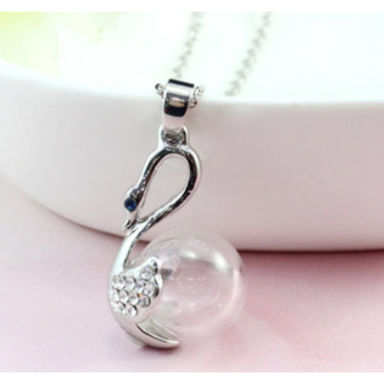 天鵝琉璃球項鍊飾品精油項鍊琉璃精油瓶項鍊 香薰瓶 聞香瓶 黃招財 粉桃花 五行開運-細節圖7