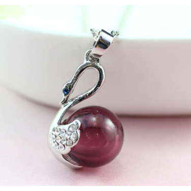 天鵝琉璃球項鍊飾品精油項鍊琉璃精油瓶項鍊 香薰瓶 聞香瓶 黃招財 粉桃花 五行開運-細節圖9