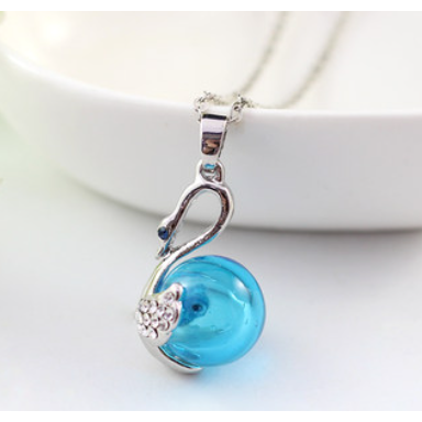 天鵝琉璃球項鍊飾品精油項鍊琉璃精油瓶項鍊 香薰瓶 聞香瓶 黃招財 粉桃花 五行開運-細節圖10