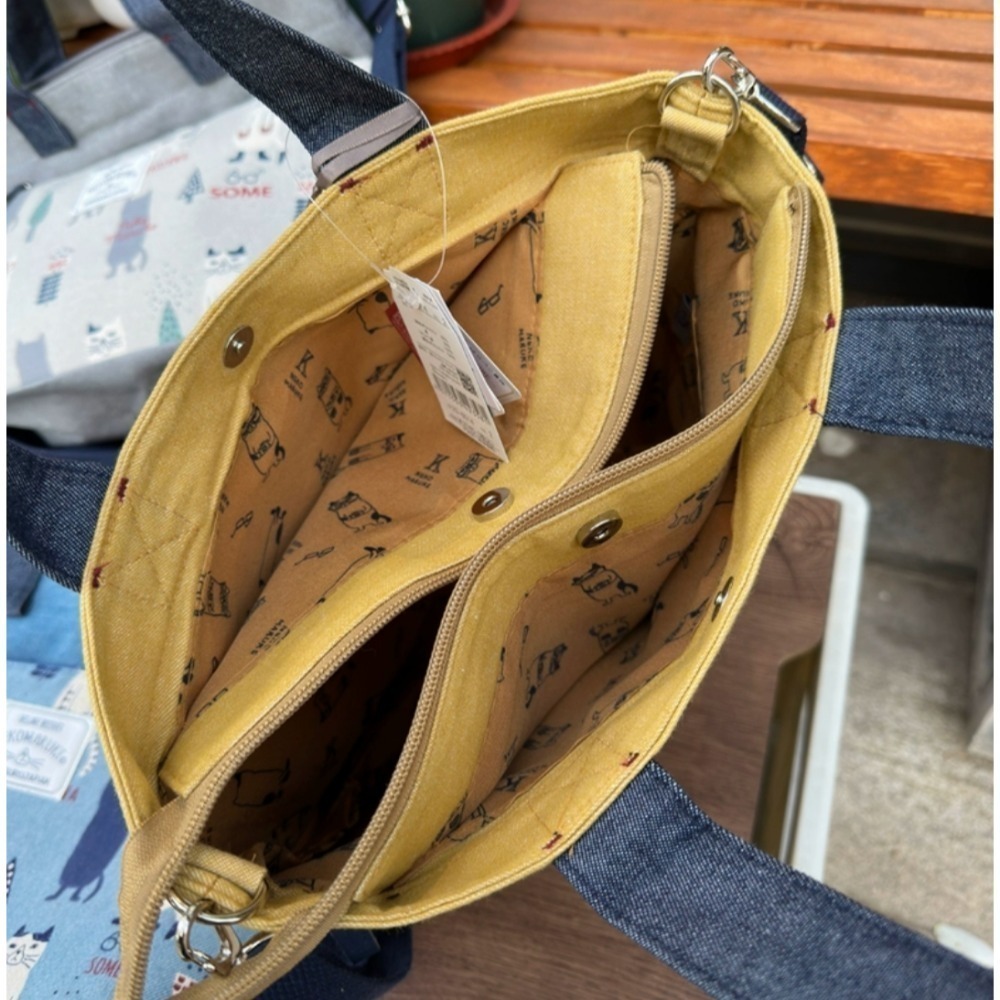 🇯🇵kusuguru 2023年新款 眼鏡貓先生 刺繡貓咪 2way 手提包斜肩包-細節圖5