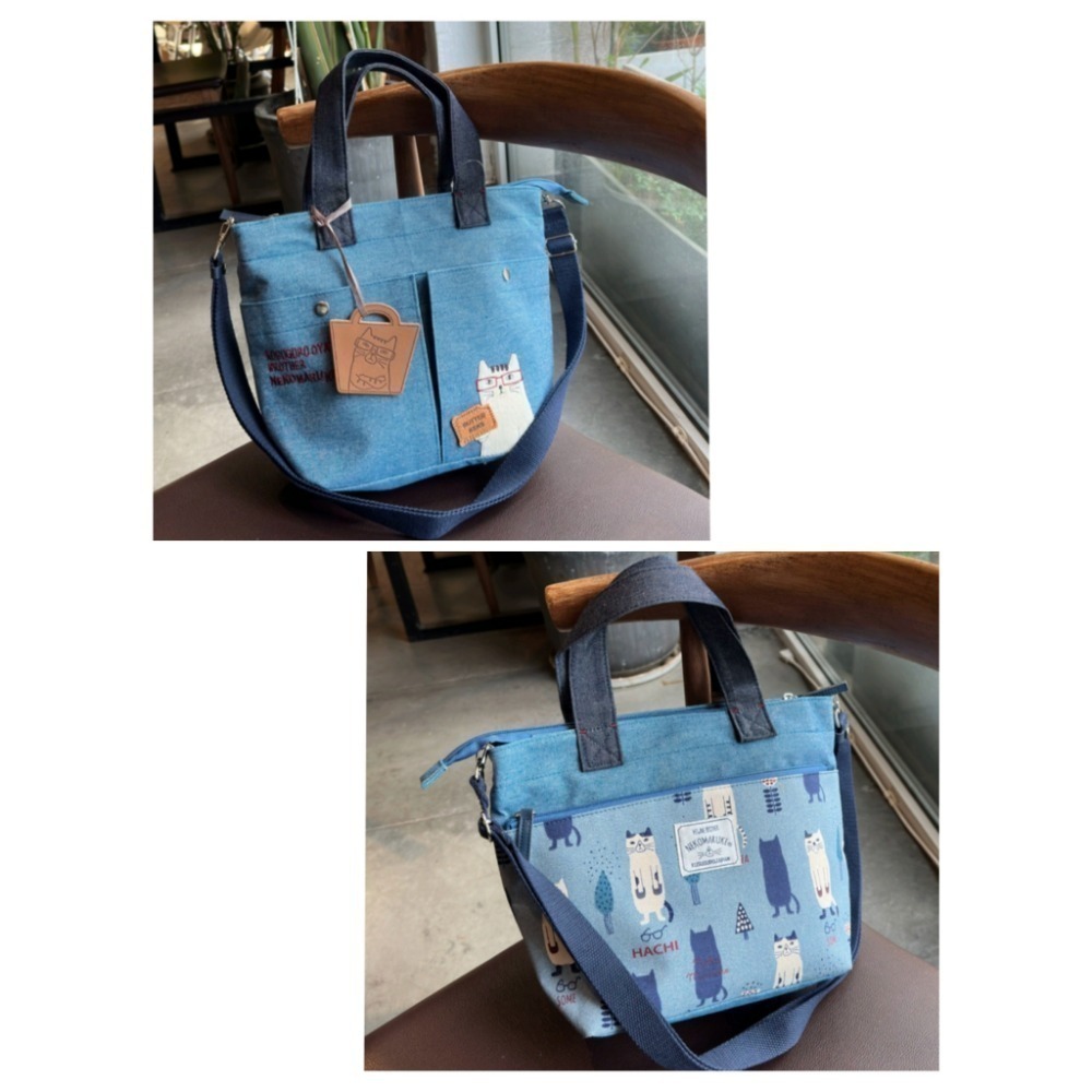 🇯🇵kusuguru 2023年新款 眼鏡貓先生 刺繡貓咪 2way 手提包斜肩包-細節圖7