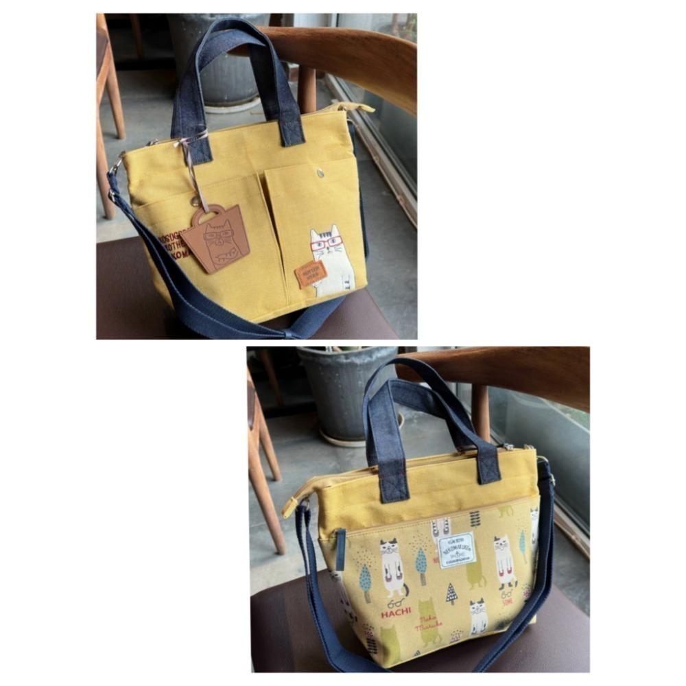 🇯🇵kusuguru 2023年新款 眼鏡貓先生 刺繡貓咪 2way 手提包斜肩包-細節圖8