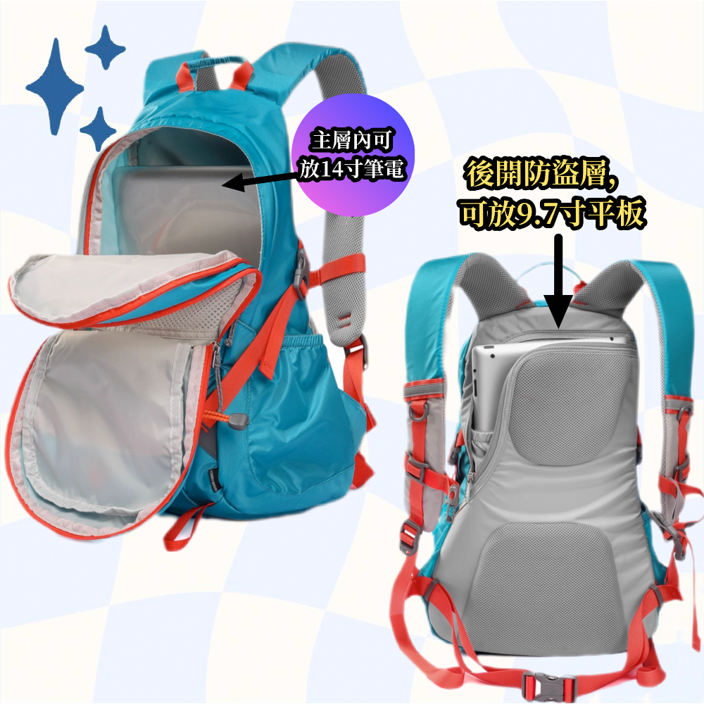 Onepolar 極地戶外旅行雙肩包 男女通用登山包 輕便背包 22L-細節圖5