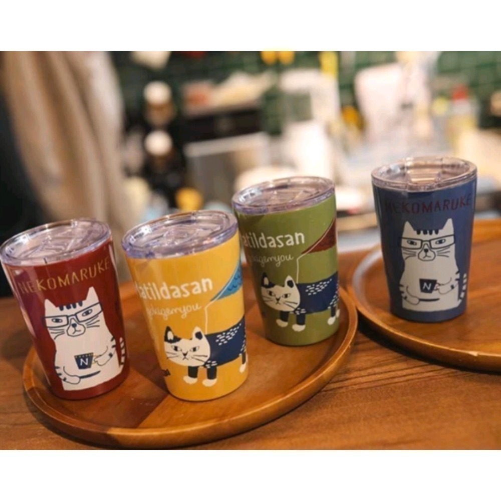🇯🇵日本Kusuguru 貓咪 304不鏽鋼咖啡杯 手提咖啡杯 汽車兩用咖啡杯-細節圖2