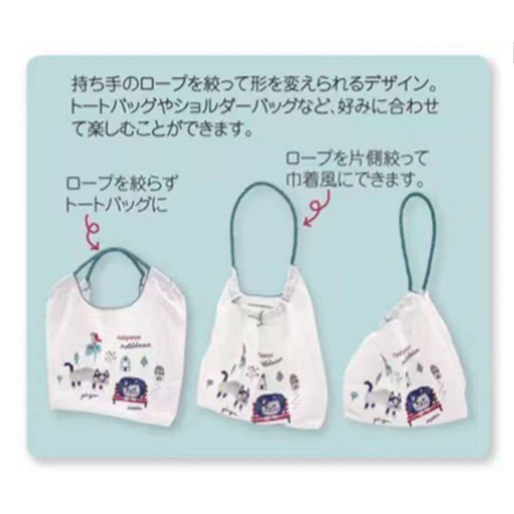 日本kusuguru 2024年春夏款 刺繡手提包 環保購物袋 單肩包 尼龍購物袋 日系刺繡包-細節圖7