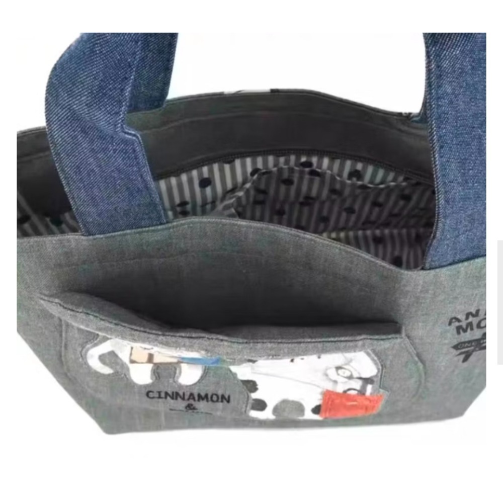 🇯🇵日本Kusuguru 露西保羅系列  刺繡貓咪手提包 帆布包 手拎包 休閒包-細節圖8