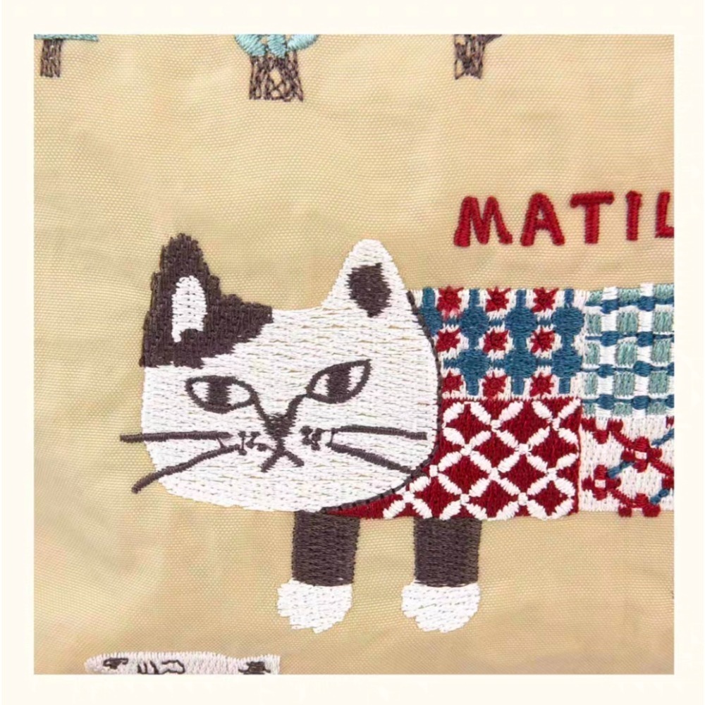 🇯🇵日本Kusuguru 刺繡貓咪斜胯包 手提包 方包 單肩包-細節圖4