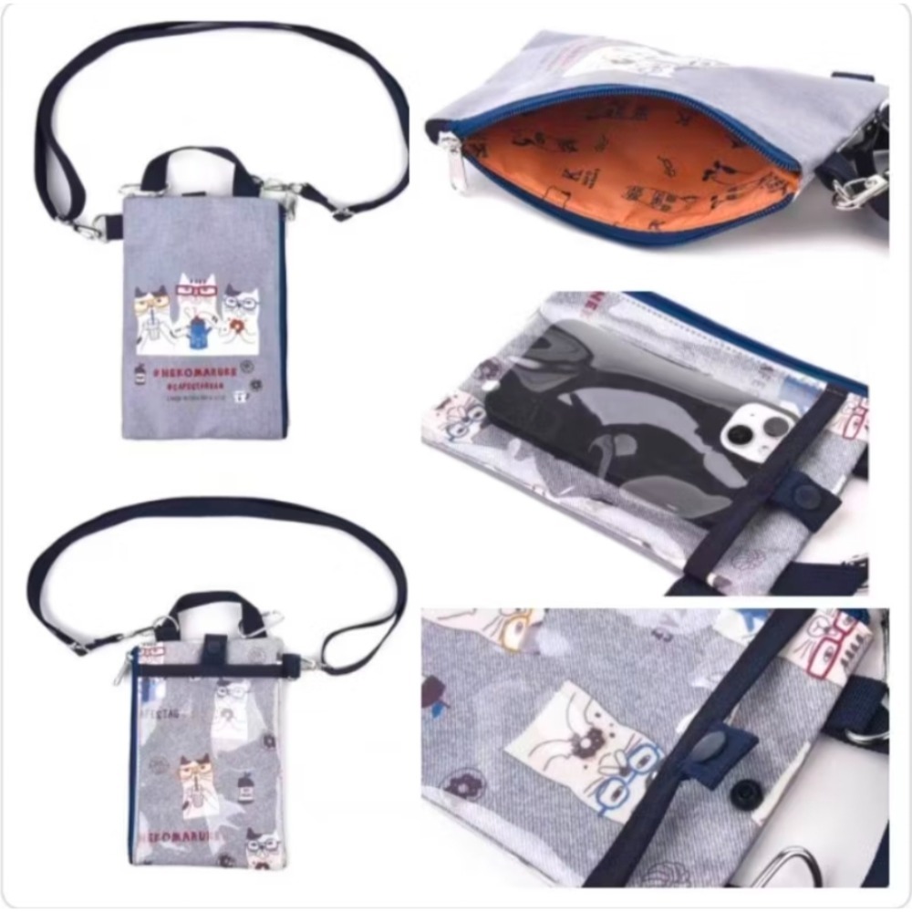 🇯🇵Kusuguru 貓兄弟 露西保羅系列  防水手機包 斜肩包 手拎包 卡包零錢包 拉鍊包 可觸控手機螢幕包-細節圖2