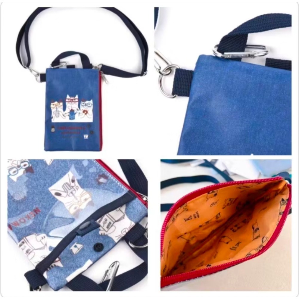 🇯🇵Kusuguru 貓兄弟 露西保羅系列  防水手機包 斜肩包 手拎包 卡包零錢包 拉鍊包 可觸控手機螢幕包-細節圖3