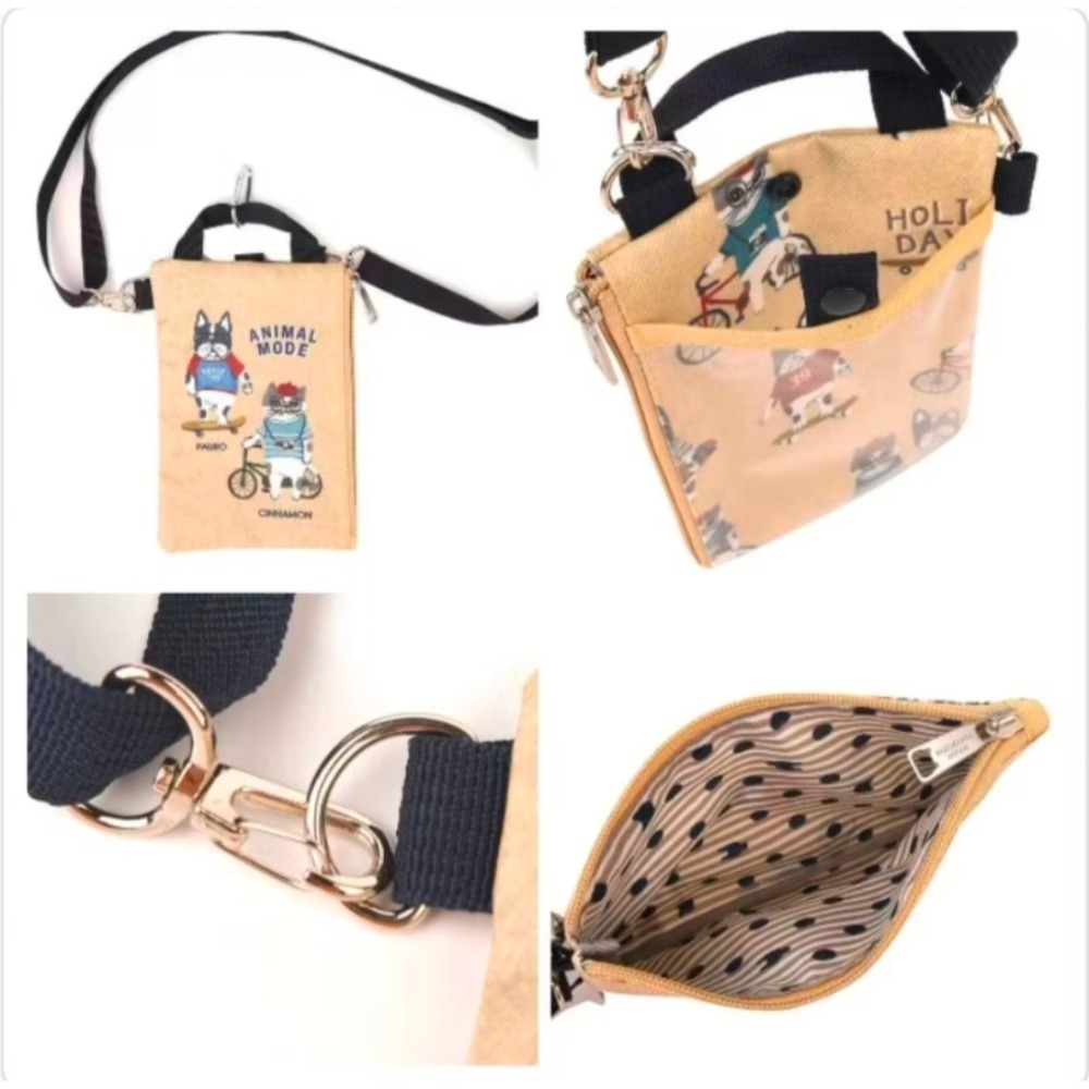 🇯🇵Kusuguru 貓兄弟 露西保羅系列  防水手機包 斜肩包 手拎包 卡包零錢包 拉鍊包 可觸控手機螢幕包-細節圖6