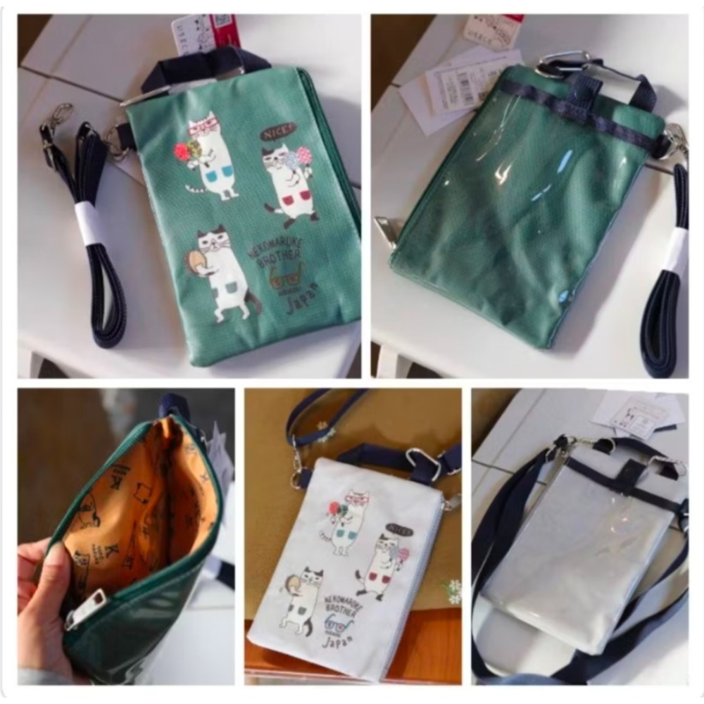 🇯🇵Kusuguru 貓兄弟 露西保羅系列  防水手機包 斜肩包 手拎包 卡包零錢包 拉鍊包 可觸控手機螢幕包-細節圖7