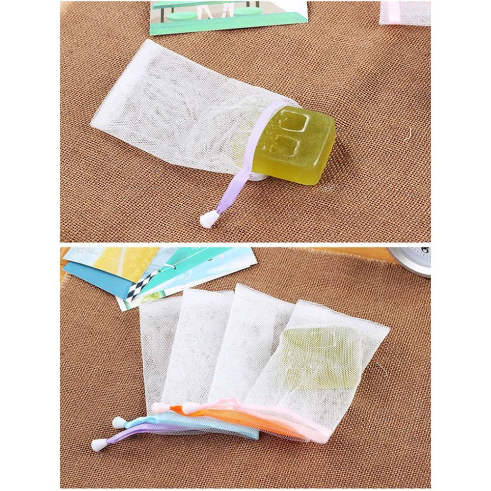 【百貨商城】5入 香皂袋 起泡網 肥皂網 網袋 香皂袋 可掛式 清潔用品 浴室 廚房 洗手-細節圖2